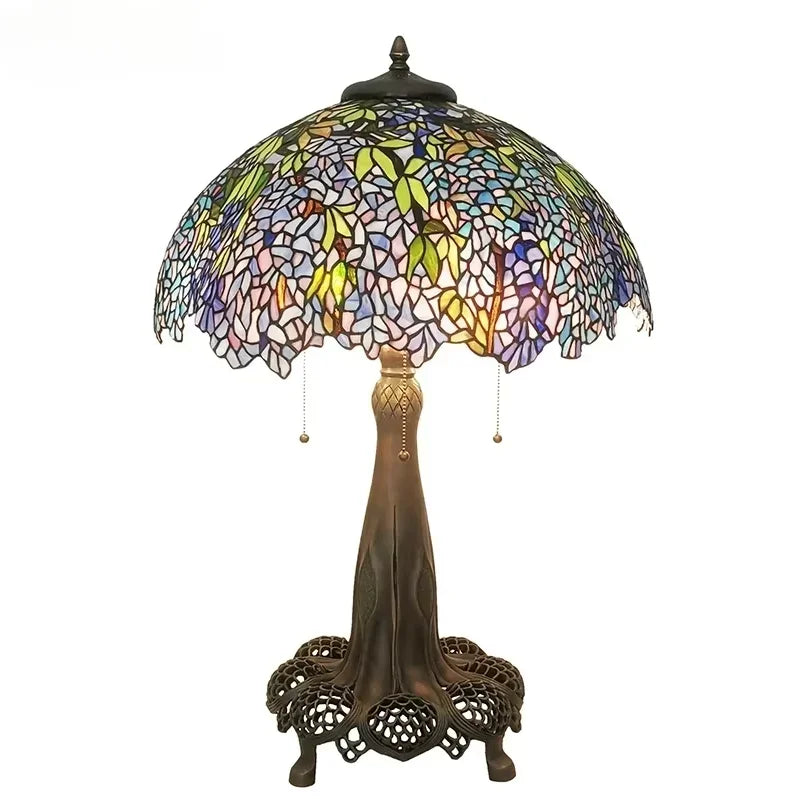 Tiffany Desk Light Grape Wisteria Vival Cherry Stained Glass Table Lamps