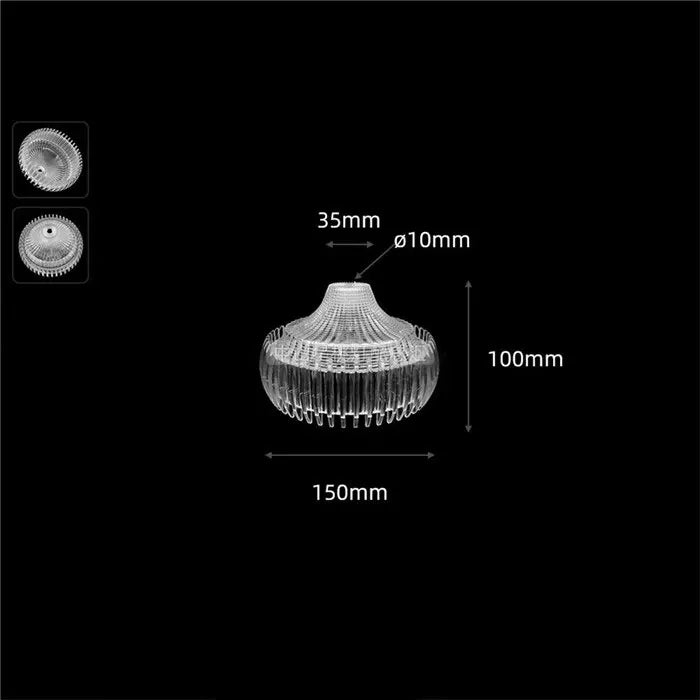 Clear .39 inches small opening Acrylic Lamp Shade Replacement