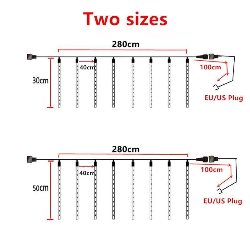 LED Meteor Shower Rain Lights Waterproof Falling Raindrop