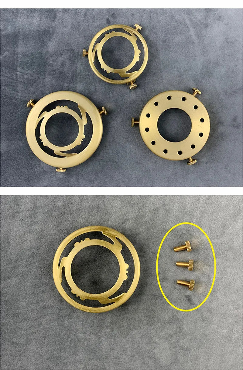 100% Brass Three Holes Ring E27 E14 Screw Lampshade Fixed Ring Holder Shade and Socket Connecter Fixed Copper Lamp Accessories