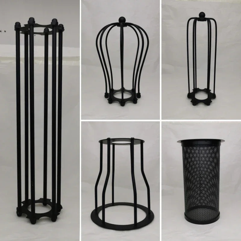 6 Styles Black Finished Iron Cage Lampshade