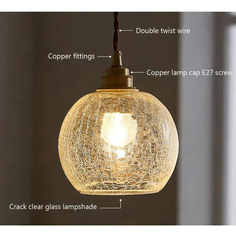 Glass Pendant Light Nordic Dining Room Retro Chandeliers Creative Minimal E27  Transparent Lampshade For Restaurant Lamp Lustre - Adrianas Specialty Lamp Shades