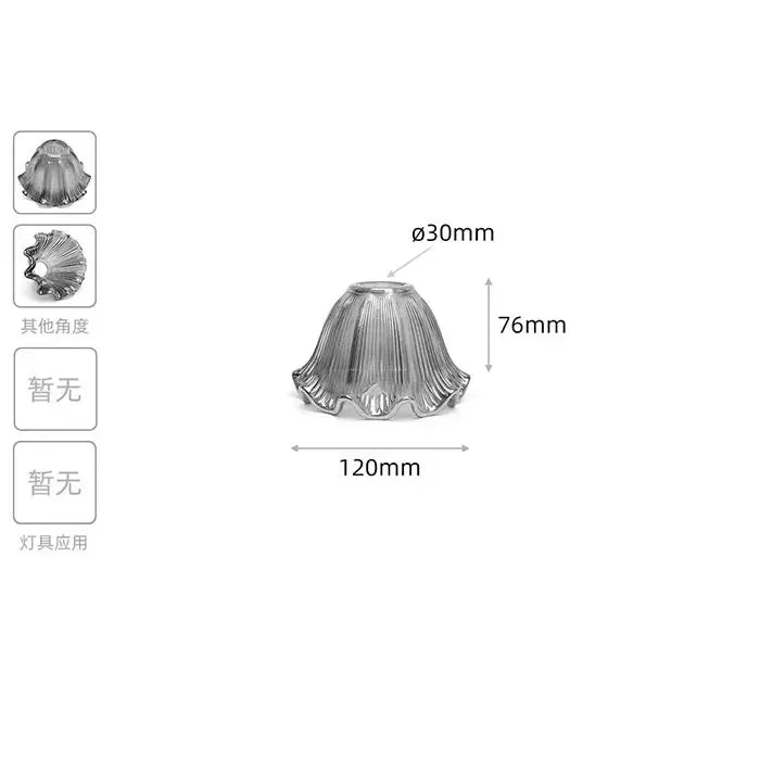 Clear Frost 1.18 Inch Opening E14 Glass Lamp Shades Replacement