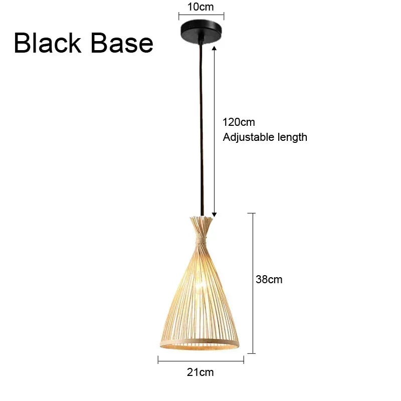 Classic Bamboo Lustre Chandelier Hanging Lamp Ceiling Handmade Rattan Pendant Light Fixture Weaving HomeLiving люстра потолочная