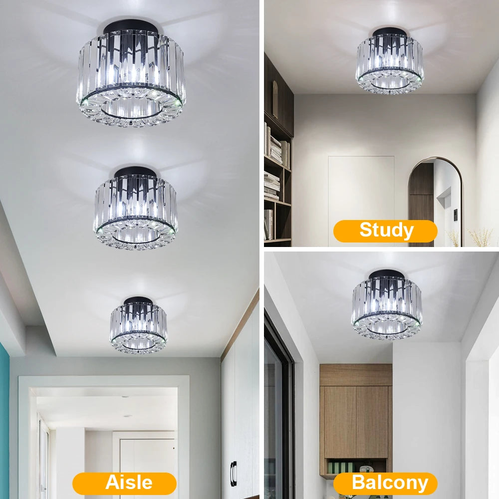 Glass Led Pendant Light Modern Ceiling Lamp Adjustable Living Dining Room Nordic Aisle Decor Balcony Corridor Hanging Fixture - Adrianas Specialty Lamp Shades