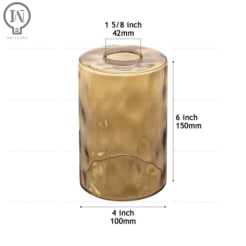 Cylindrical glass lampshade