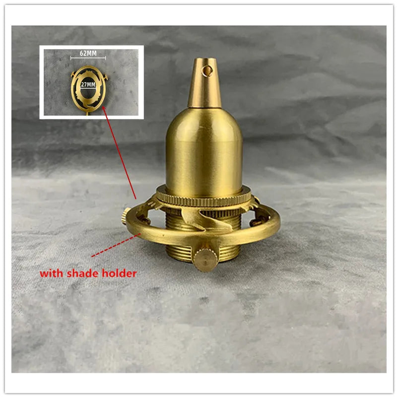 100% Brass Three Holes Ring E27 E14 Screw Lampshade Fixed Ring Holder Shade and Socket Connecter Fixed Copper Lamp Accessories
