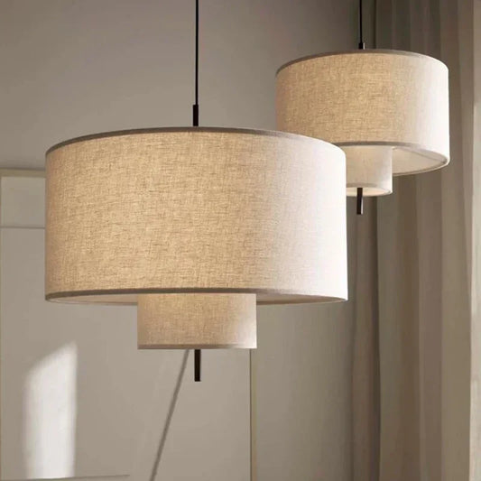 Nordic Minimalist Fabric Hanging Chandelier Light Fixture