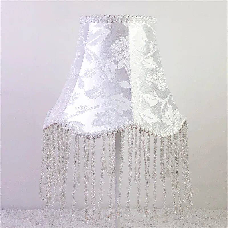 Flower Tassel Lampshade Creative Bedside Woven Lampcovers for Table Lamp European Style Handmade Lighting Accessories - Adrianas Specialty Lamp Shades
