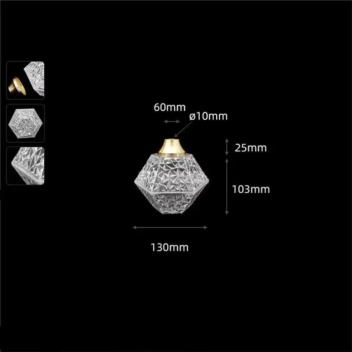Clear .39 inches small opening Acrylic Lamp Shade Replacement