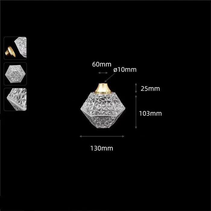 Clear .39 inches small opening Acrylic Lamp Shade Replacement