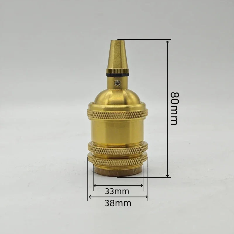 Solid Brass E26/E27 Lampholder with Cord Grip