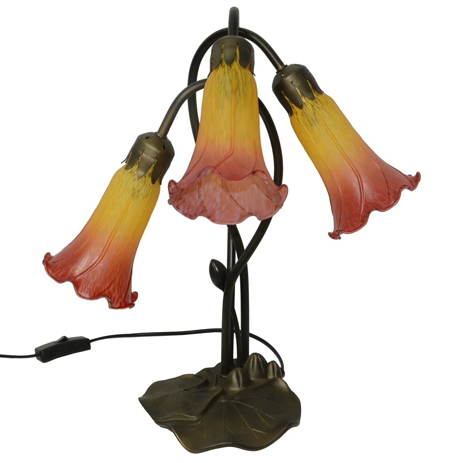 Peach Pond Lily Lamp Shade Glass Lampshade  4" Wide X 6" Tall X 1.5" Fitter Lighting Accessories - Adrianas Specialty Lamp Shades