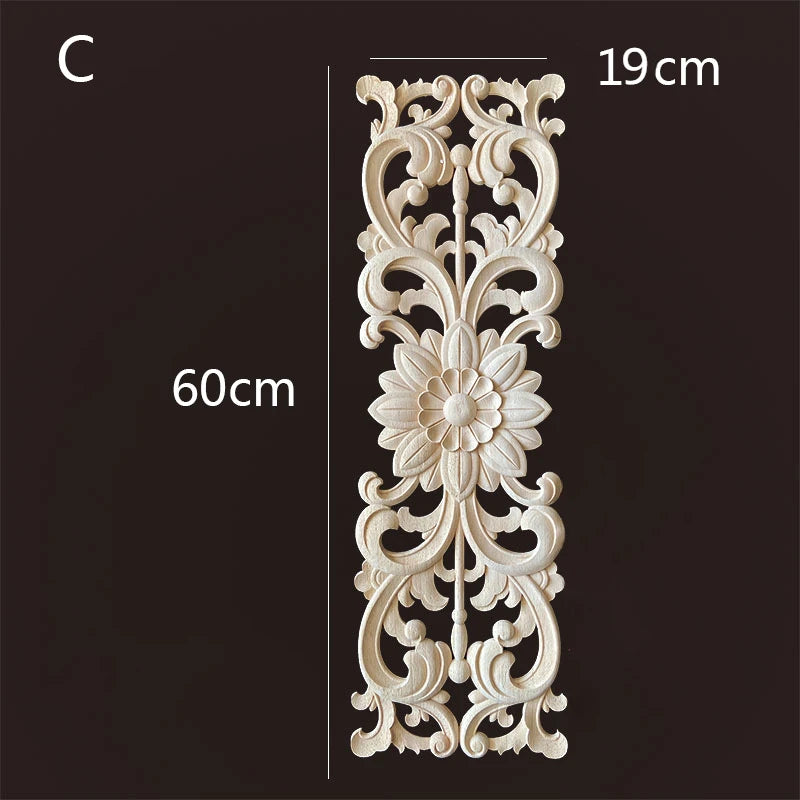 Wooden Appliques for Furniture Home Decoration Accessories Antique Onlays Moulding Wood Decals for Wall Wood Figurines for Decor - Adrianas Specialty Lamp Shades