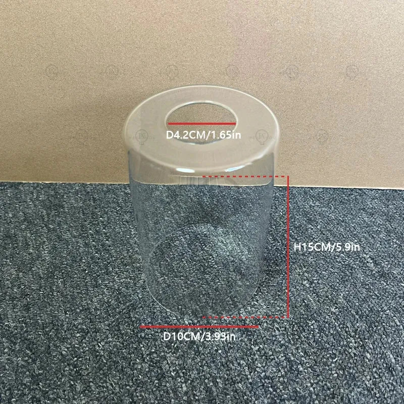 Cylindrical transparent/amber/smoke grey glass lampshade