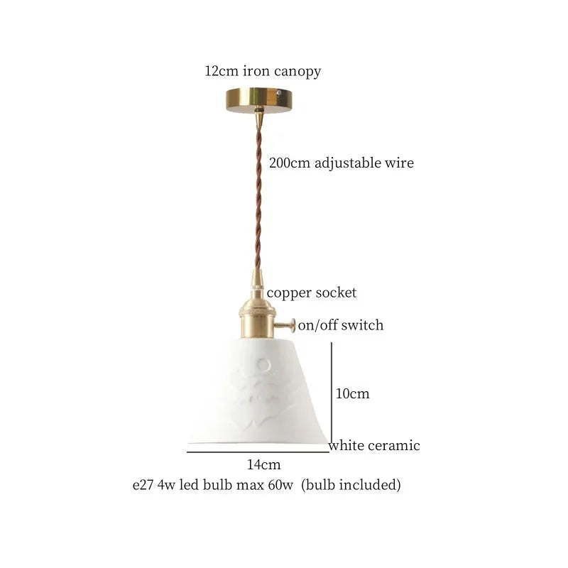 IWHD Green Ceramic Vintage LED Pendant