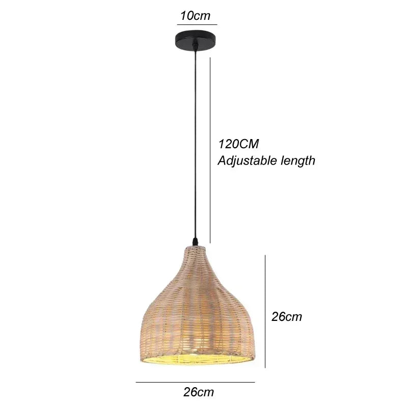 Classic Bamboo Lustre Chandelier Hanging Lamp Ceiling Handmade Rattan Pendant Light Fixture Weaving HomeLiving люстра потолочная