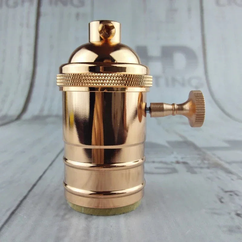 Electroplated copper Light Holder brass material silver/antique brass/shinning black 100% copper DIY Pendant Light Lamp Sockets