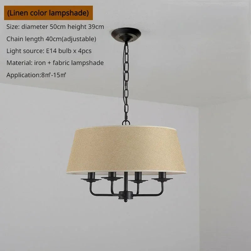 Modern Ceiling Chandeliers Stylish Simplicity Fabric Lampshade