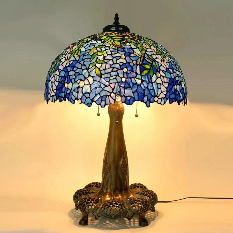 Tiffany Desk Light Grape Wisteria Vival Cherry Stained Glass Table Lamps