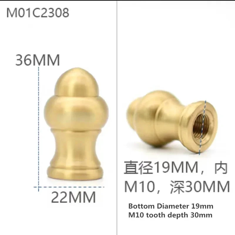 All copper desk lamp connector Brass Screw cover