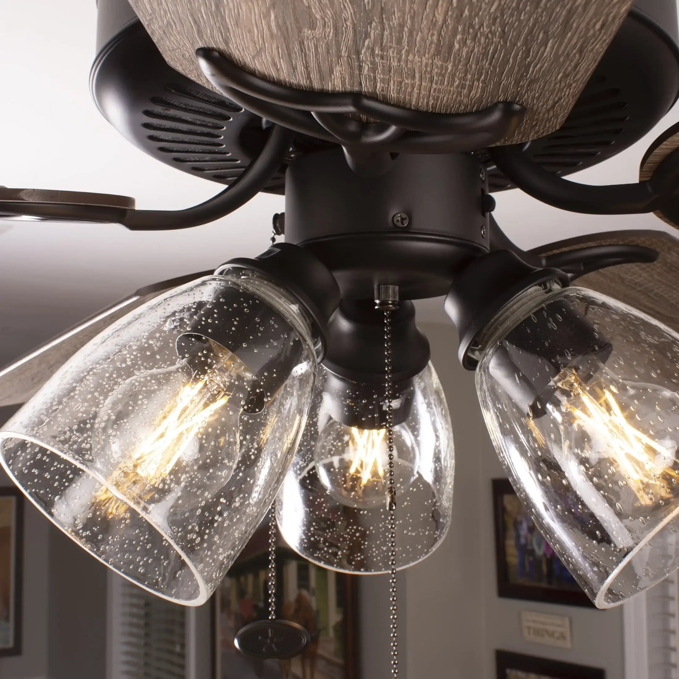 5" Clear Seeded Glass Ceiling Fan Replacement Shade