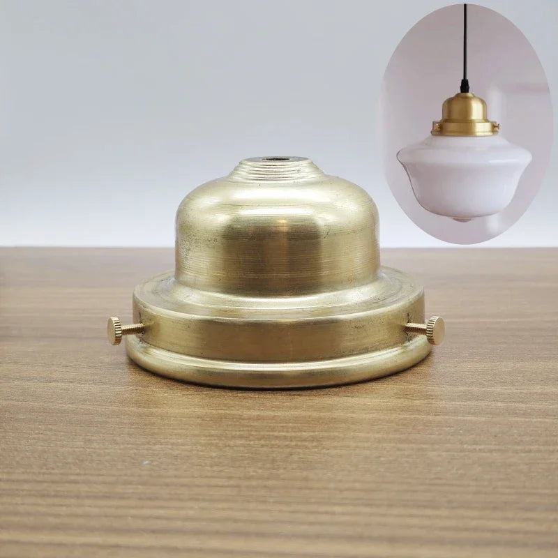 Vintage Glass Pendant Light Kit with Solid Brass Hardware