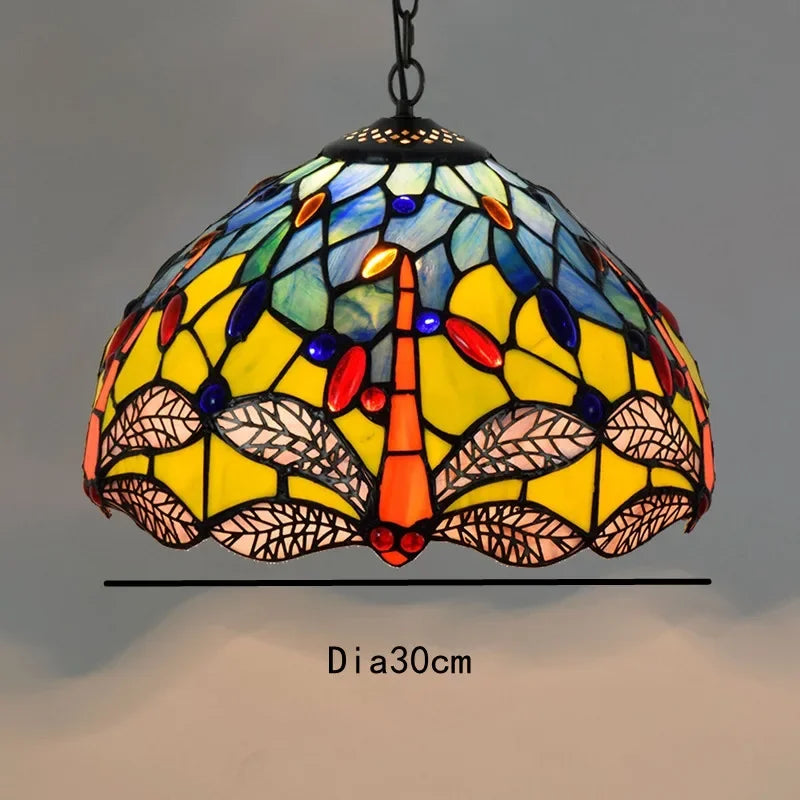 Colorful Glass Tiffany Glass Chandelier
