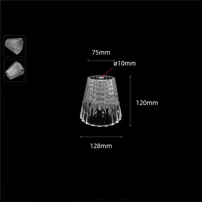 Clear .39 inches small opening Acrylic Lamp Shade Replacement