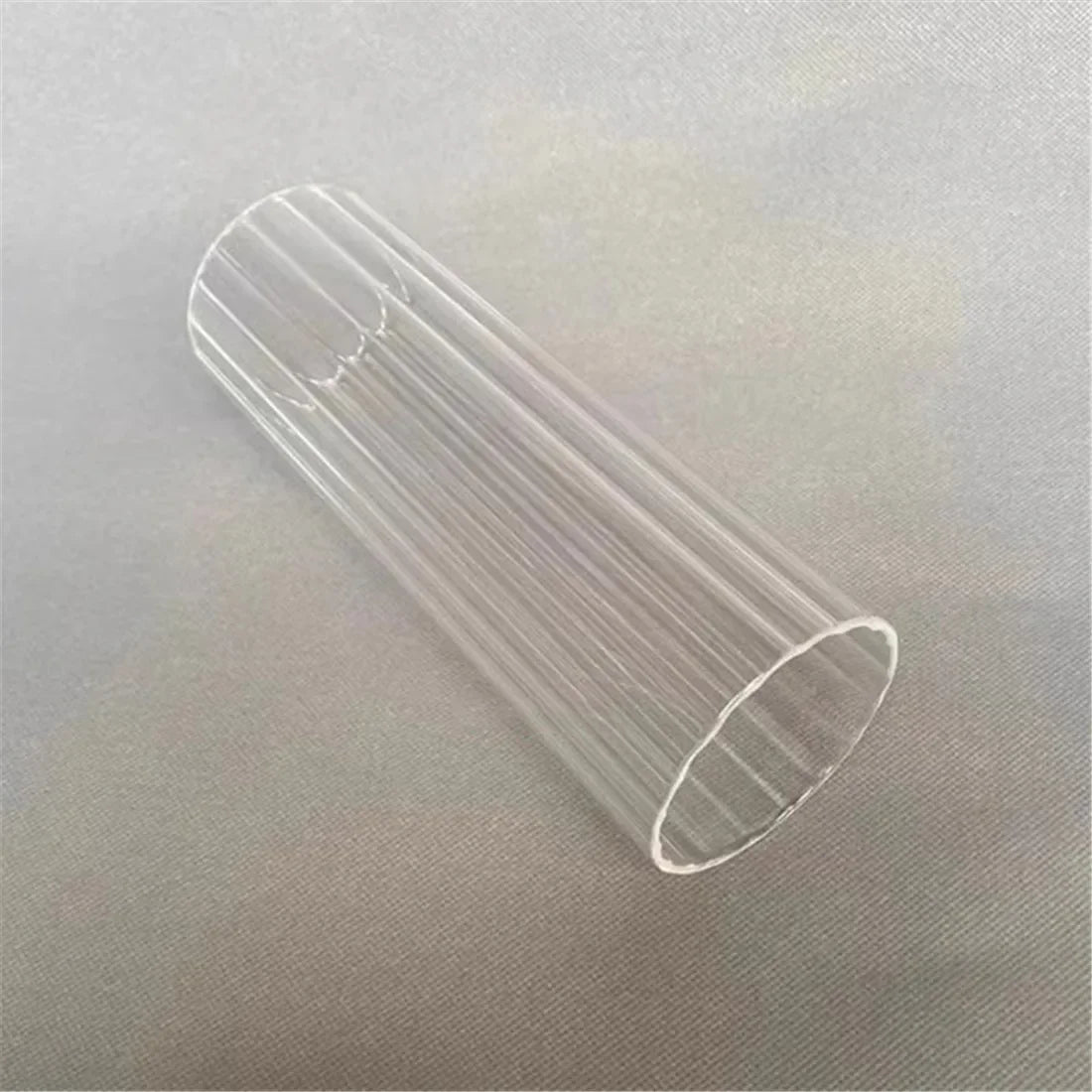 Hurricane Ribbed Glass Shade for Candlestick