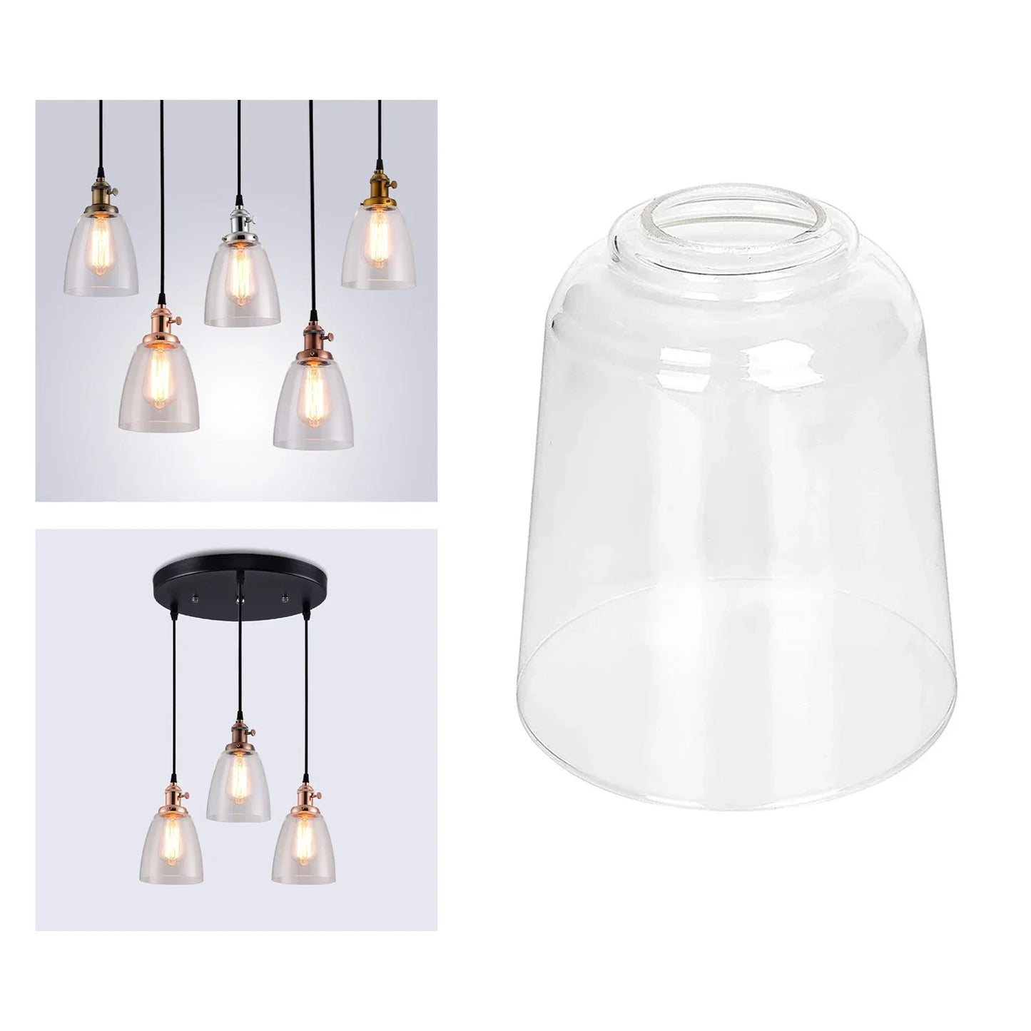 1.65 inch Transparent Cone-Shaped Glass Lampshade