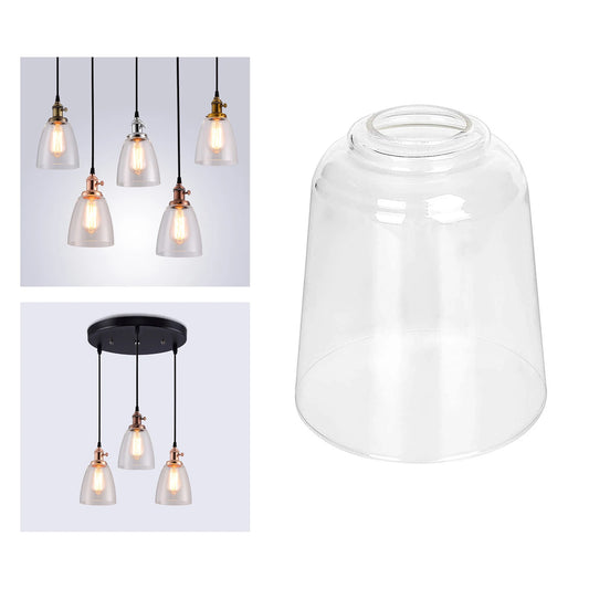 1.65 inch Transparent Cone-Shaped Glass Lampshade With Lighting Device Accessories Transparent Glass Lamp Housing Replacement