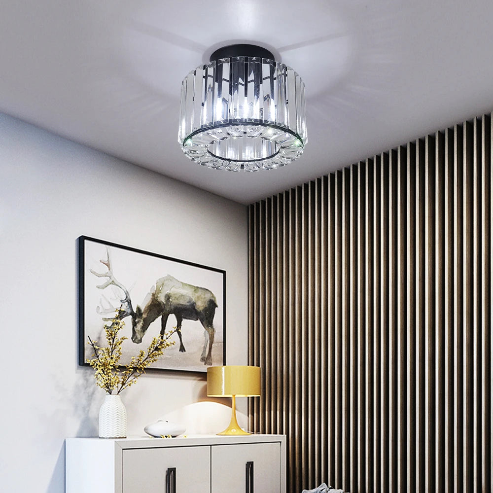 Glass Led Pendant Light Modern Ceiling Lamp Adjustable Living Dining Room Nordic Aisle Decor Balcony Corridor Hanging Fixture - Adrianas Specialty Lamp Shades