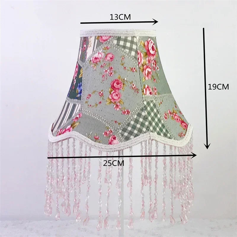 Flower Tassel Lampshade Creative Bedside Woven Lampcovers for Table Lamp European Style Handmade Lighting Accessories - Adrianas Specialty Lamp Shades