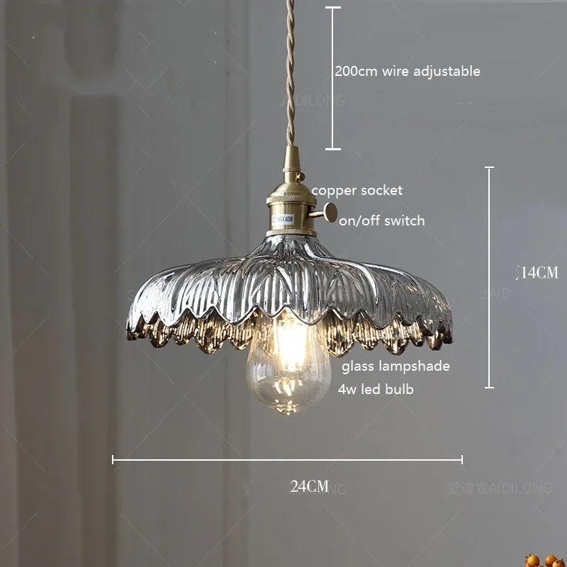 IWHD Modern Green Glass LED Pendant Lamp