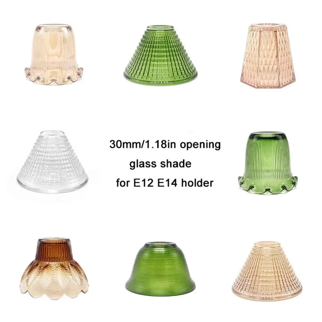 Industrial Stained Glass E14 Lamp Shade Replacement with 30mm Opening