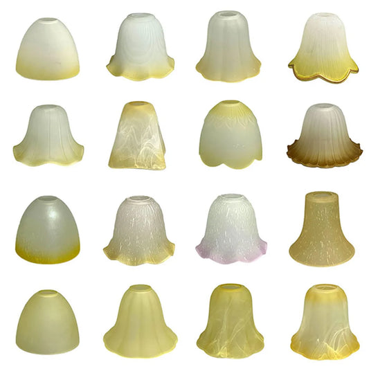 Vintage 42mm Fitter Seeded Amber Glass Lamp Shade Replacement,Traditional Frosted Bowl Light Cover for Medium Base Socket Lights - Adrianas Specialty Lamp Shades