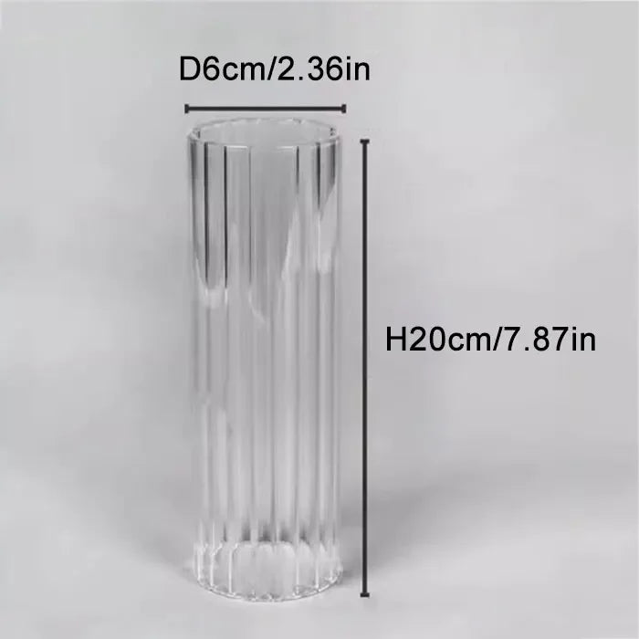 Hurricane Ribbed Glass Shade for Candlestick
