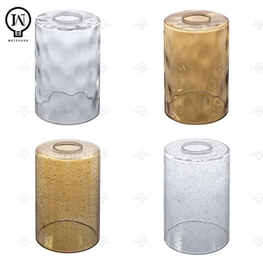 Cylindrical glass lampshade