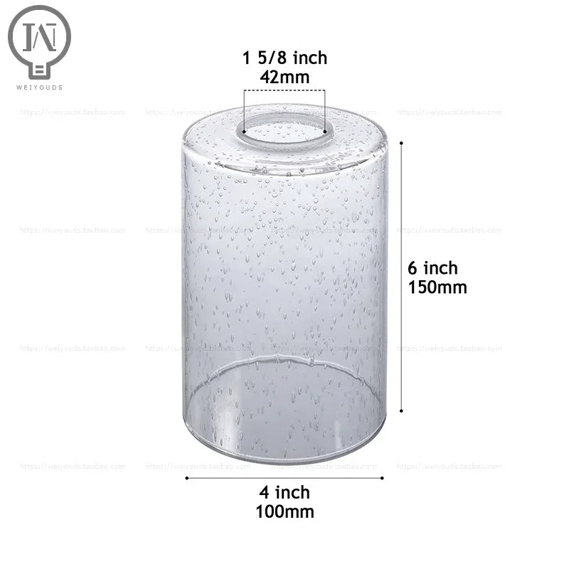 Cylindrical glass lampshade