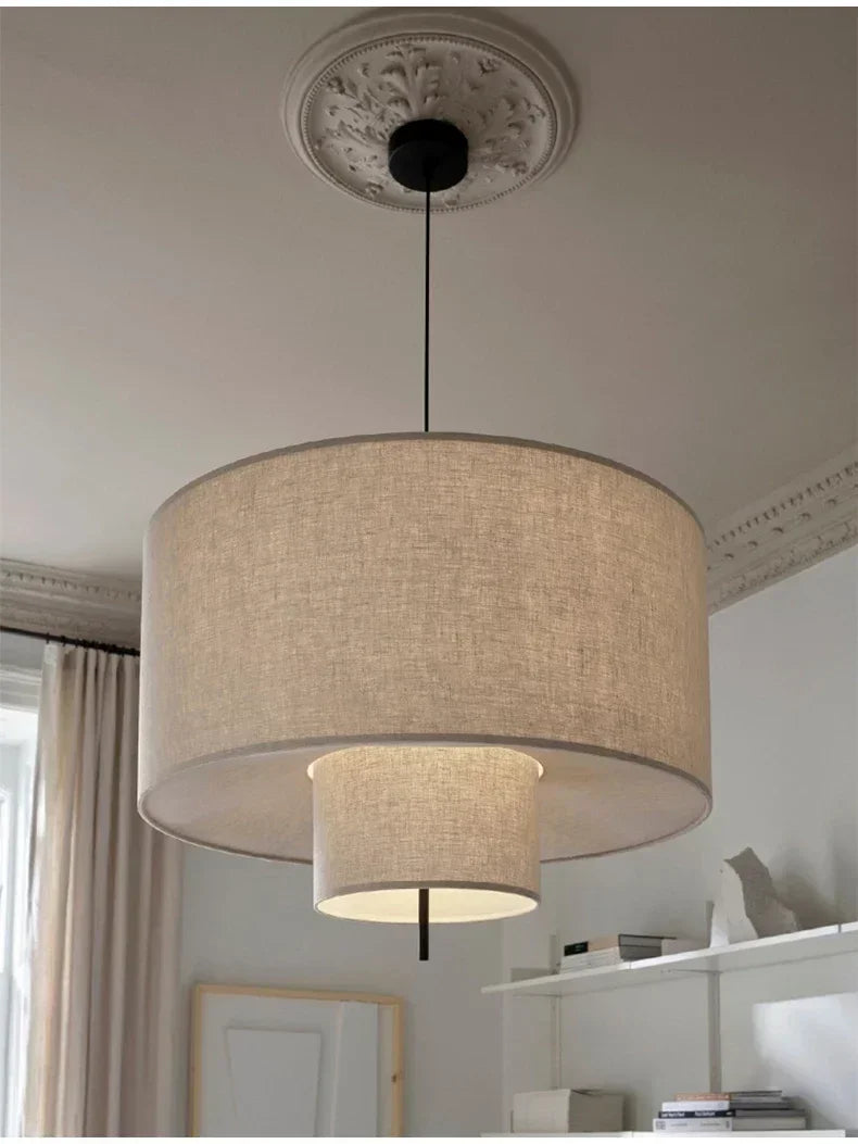 Nordic Minimalist Fabric Hanging Chandelier Light Fixture