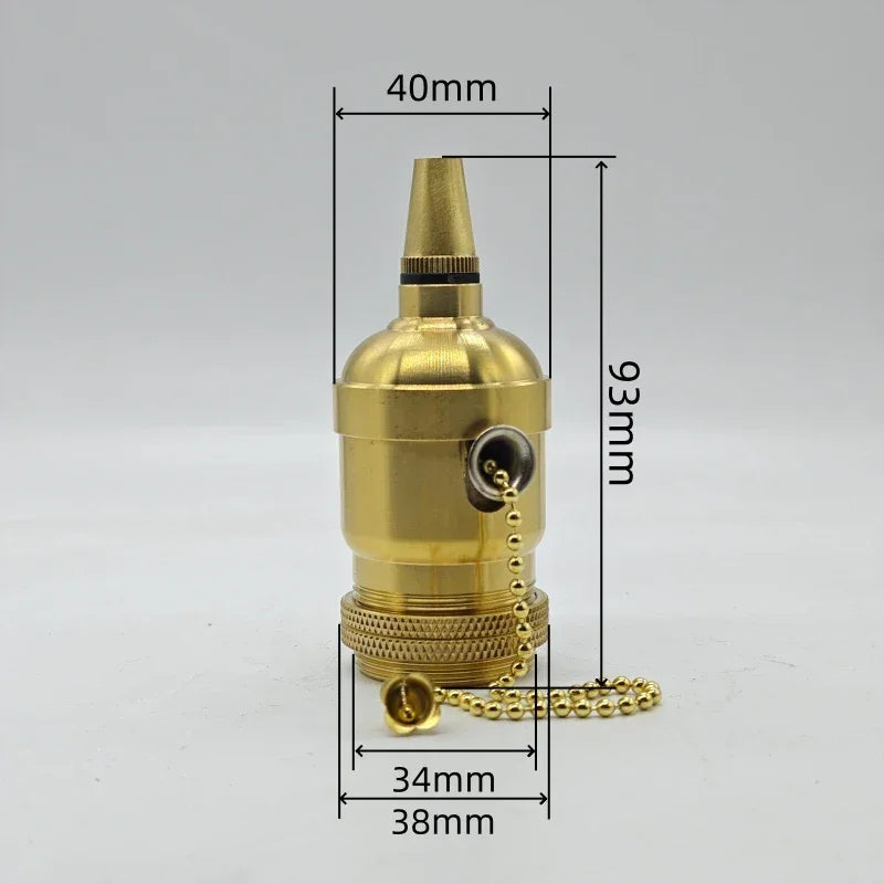 Solid Brass E26/E27 Lampholder with Cord Grip