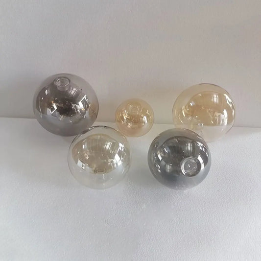 D12cm D15cm G9 Glass Shade Replacement for Screw Thread Socket Amber Cognac Green Blue Grey Globe Glass Screw Cover Accessory - Adrianas Specialty Lamp Shades