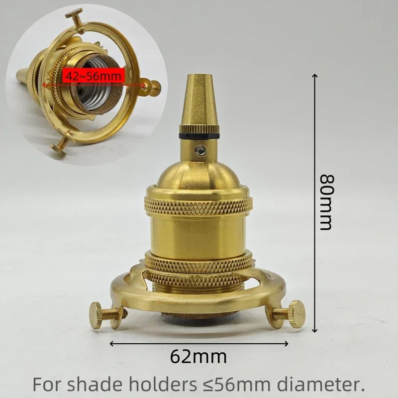 Solid Brass E26/E27 Lampholder with Cord Grip