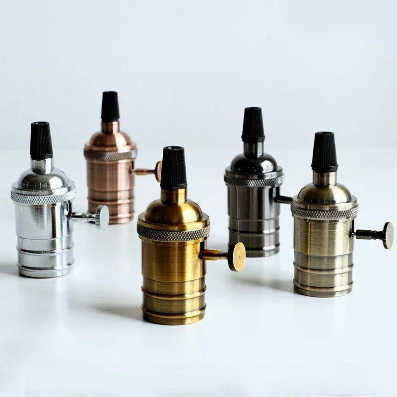 Electroplated copper Light Holder brass material silver/antique brass/shinning black 100% copper DIY Pendant Light Lamp Sockets