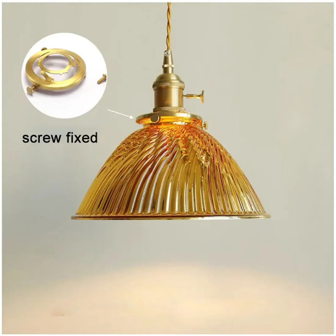 Screw Fixed Bell Shaped Glass Shade Replacement