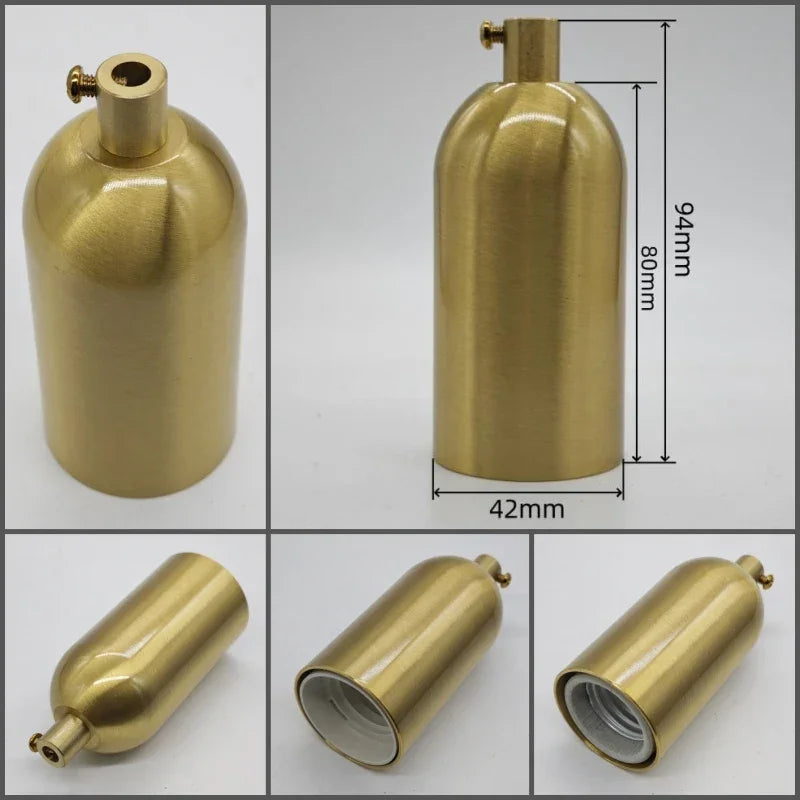 Edison lamp holder for shade Pure brass material quality vintage threaded Socket Bulb Fitting E27 UL/CE lighting copper base