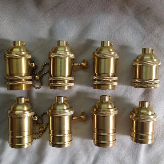 Brass 100% copper Lamp Holder Electric Light Socket Knob or Chain Switch