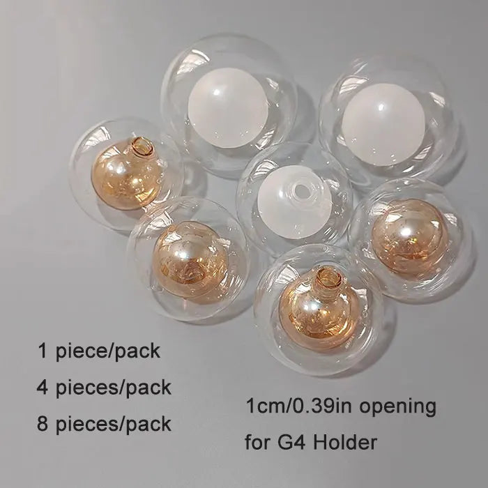 1/4/8pcs Pack .39 inch opening globe G4 glass shade
