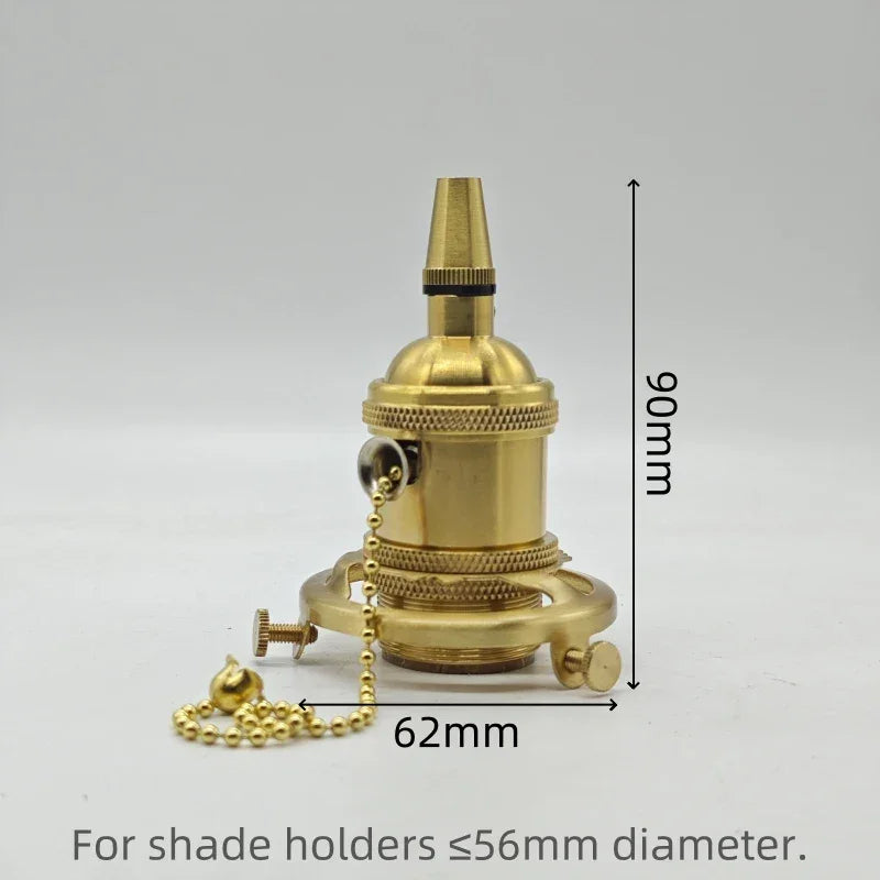 Solid Brass E26/E27 Lampholder with Cord Grip